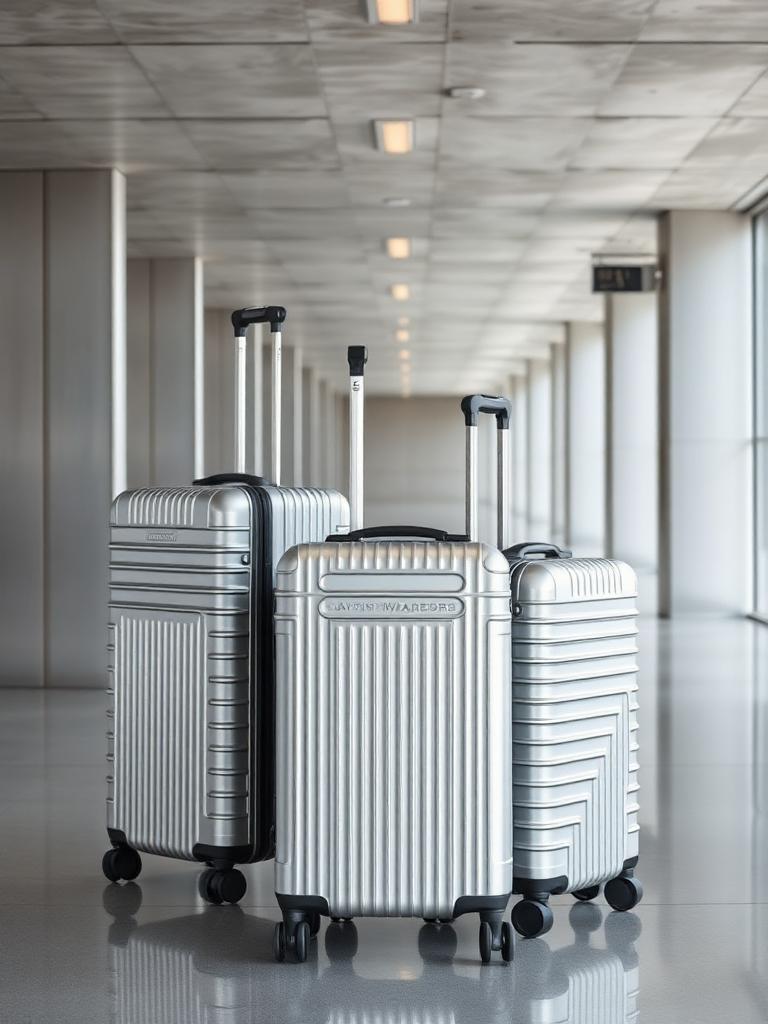 Aluminium suitcases in a workshop